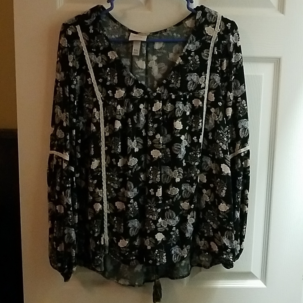 Pink and black blouse